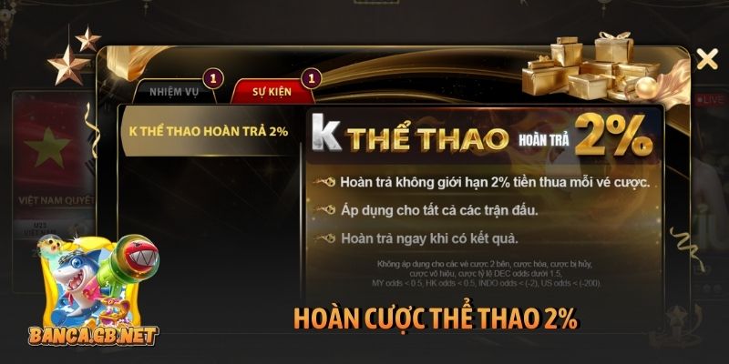 Khuyến mãi Hitclub mới nhất - Các ưu đãi vàng phải nhận ngay 5 Hoàn cược thể thao 2%