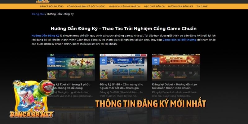 Thông tin đăng ký mới nhất